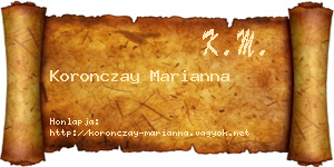 Koronczay Marianna névjegykártya